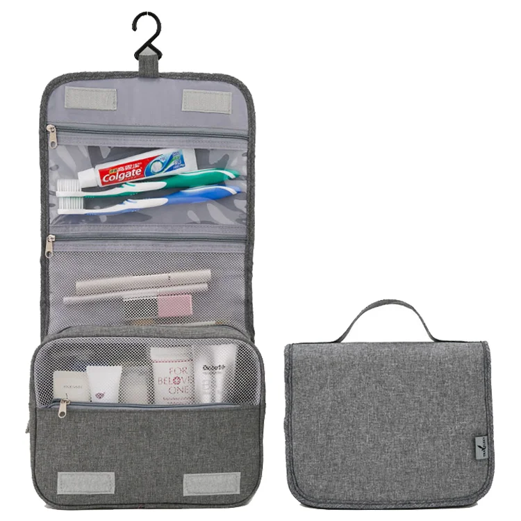 

2021 hot selling custom water-resistant cosmetic organizer hanging makeup bag with wider handle for travel, Customized