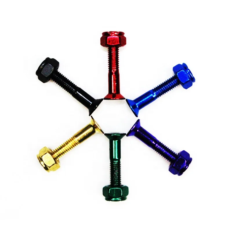 

1 set 8 pcs Colorful 25 mm 27mm 32mm Skateboard Mounting Hardware painted 1" 1.25"
