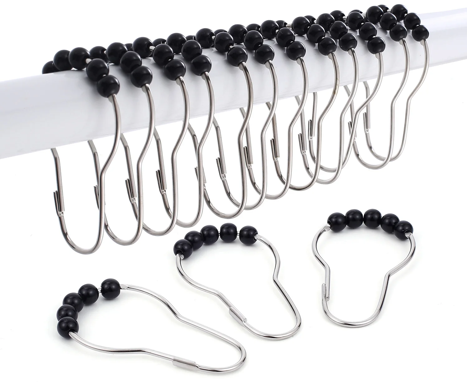 

Black Ball Shower Curtain Hook, Accept all colors