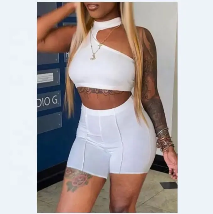 

ZYY041 2021 Summer trending stylish sexy cute sleeveless 2 piece set womens clothing 2021 new arrivals
