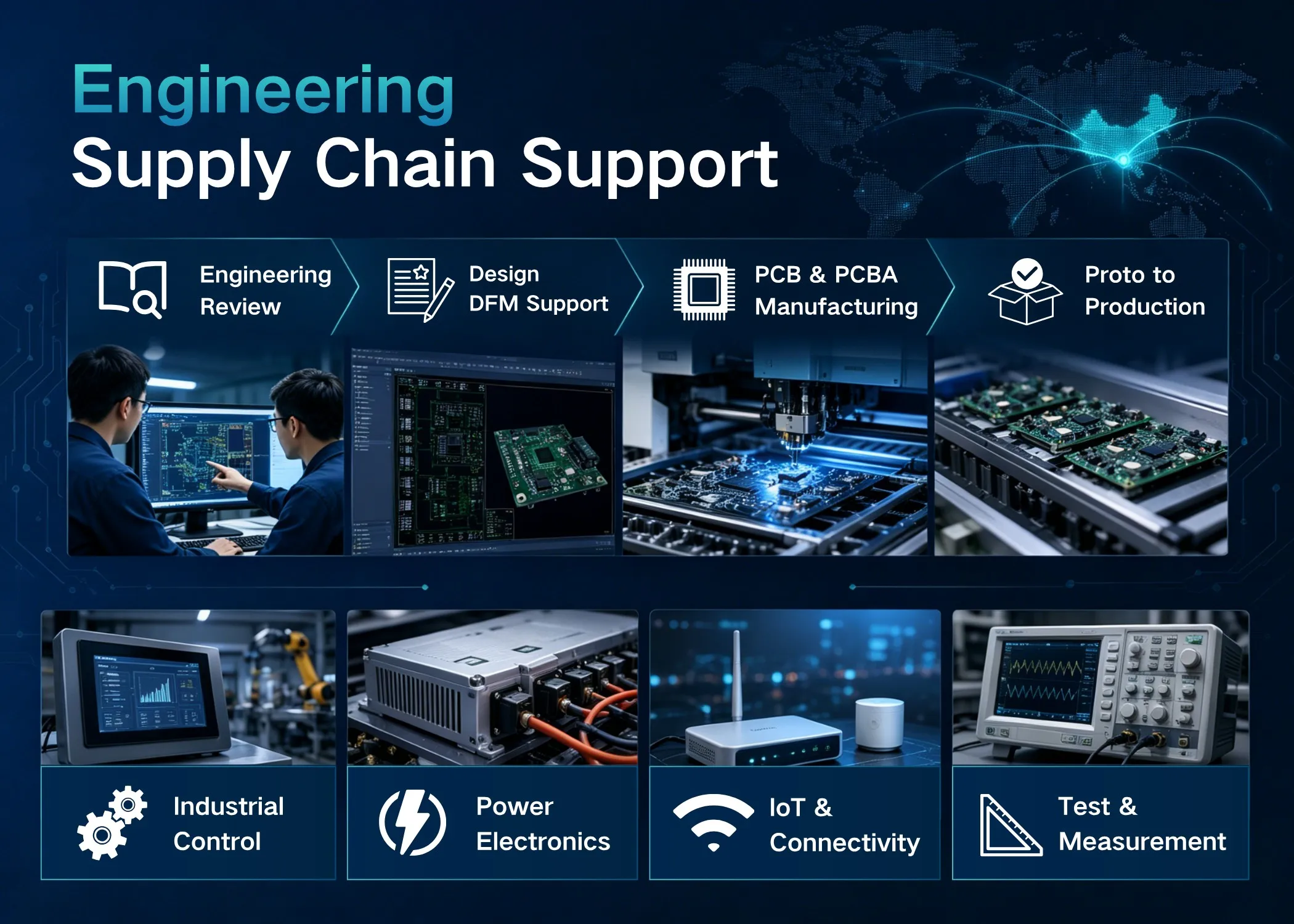 Engineering and supply chain support from review to production