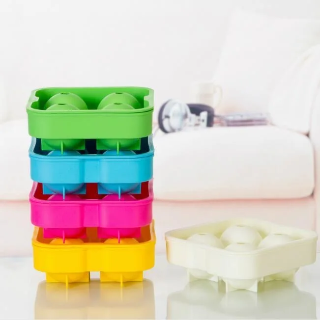 

Customize Silicone Ice Ball Mold/ 4 Cavity Ball Shape Silicone Mold Ice Cube Tray, Pantone color