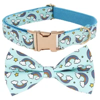 

Bow Tie Dog Collar , Personalized Engraved Dog Collar with All Metal Buckle
