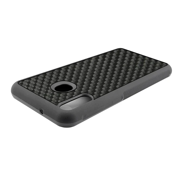 

New for huawei mate20 Luxury slim tpu pc carbon fiber phone case carbon fiber shell, Black