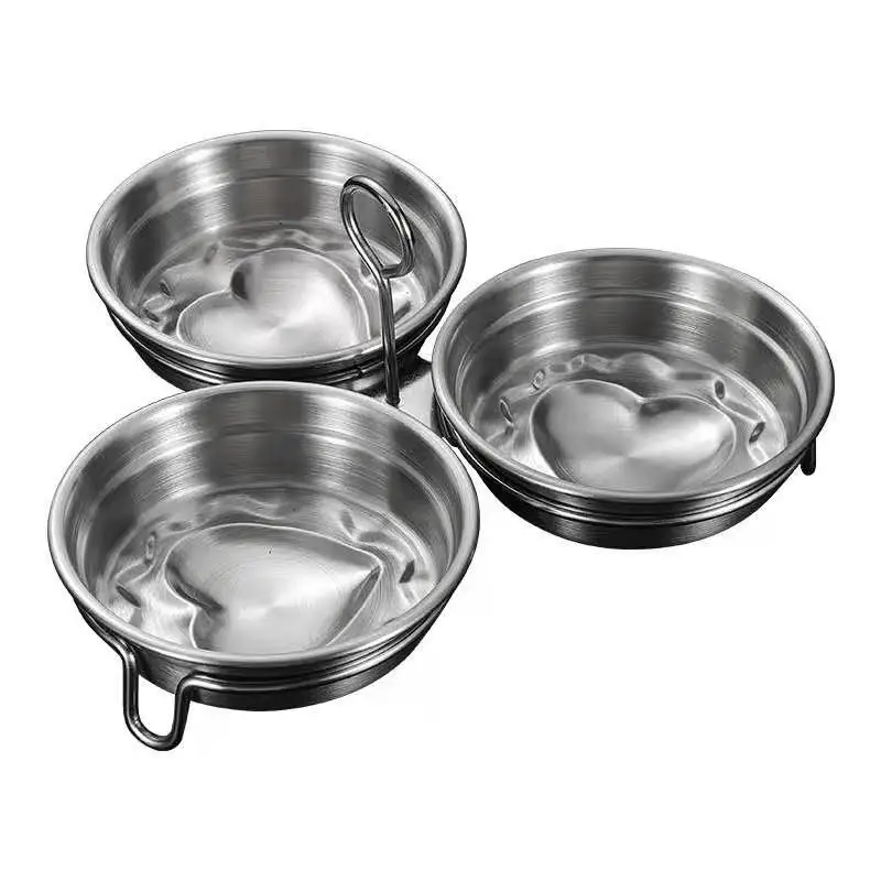 

Stainless Steel heart shaped round shaped steam egg cooking mould Portuguese egg tart mold tool with stand