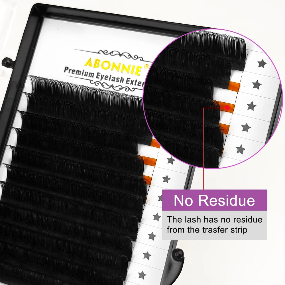 

Abonnie mink individual lash vendors individual classic .10-.15 russian lashes tray, Natural black