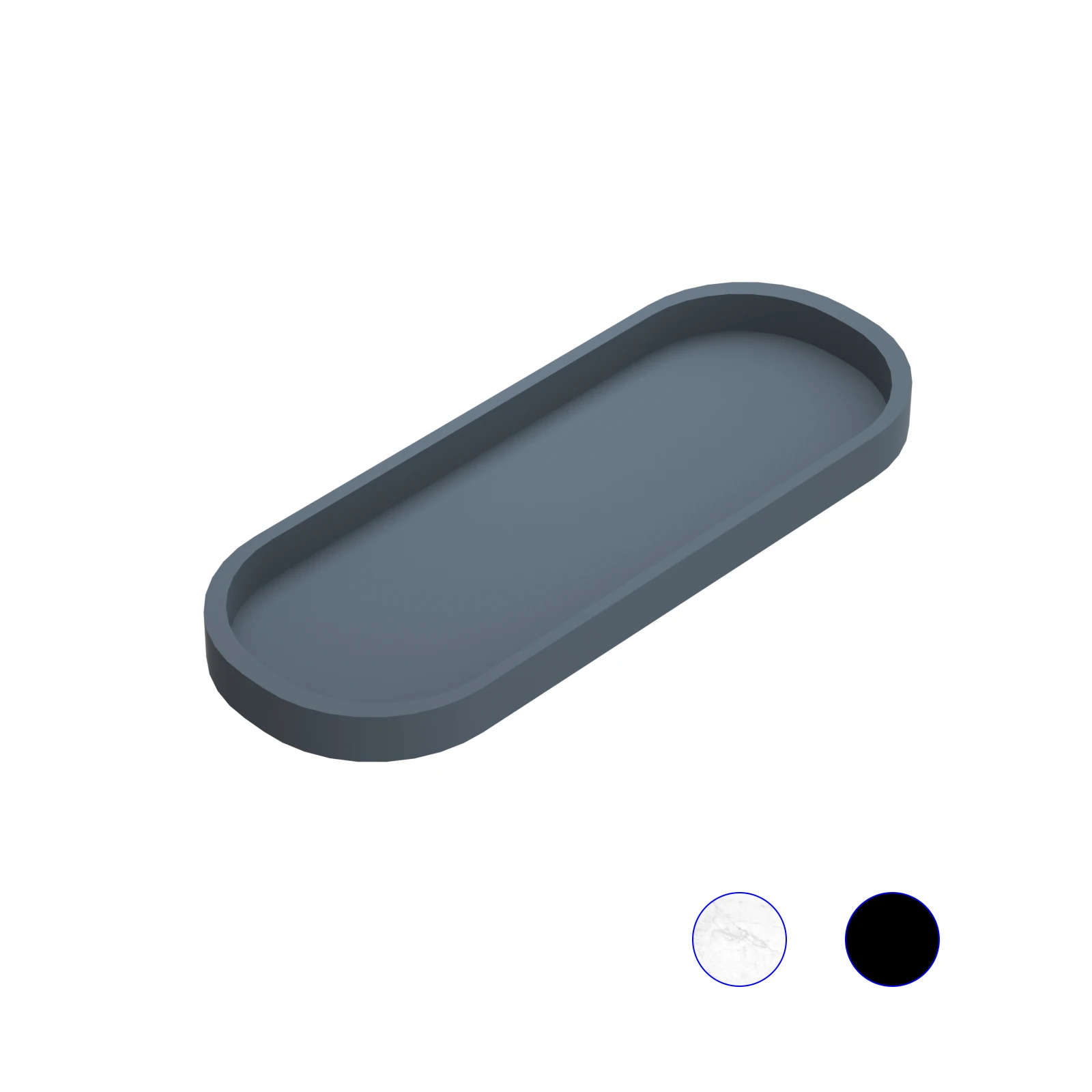 Factory Outlet Decorative Tray Matte Black Cosmetic Countertop Organizer Oval Jewelry Dish Black Silicone Tray Vanity Tray