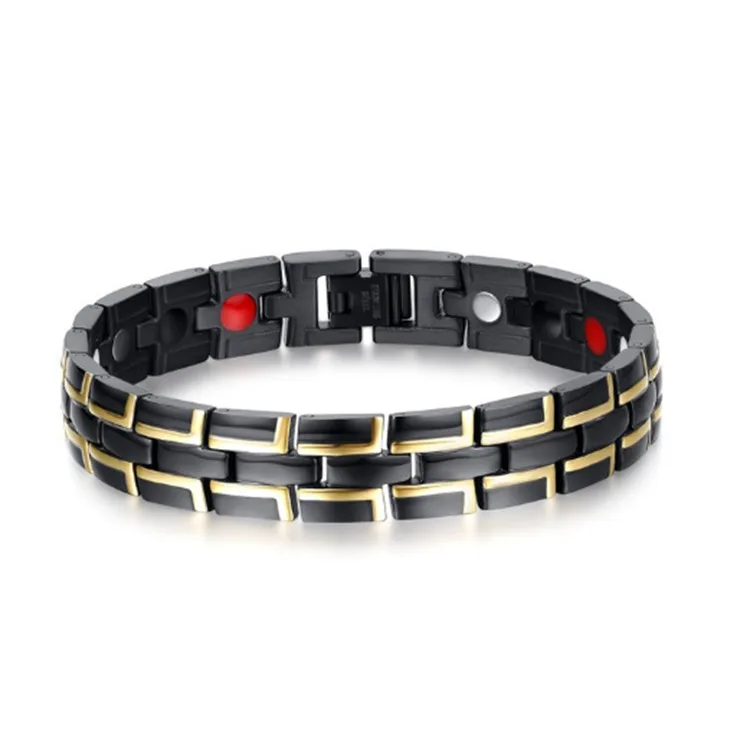 

Fashion Wholesale 316L Stainless Steel Men Bracelet Bio Energy Titanium Germanium Magnetic Bracelet