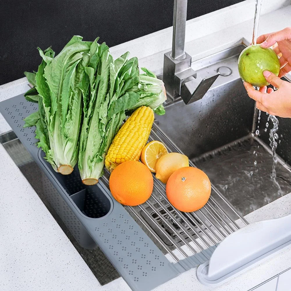 

Over the Sink Roll up Drying Rack Multipurpose Roll-up Racks Caddy Organizer for Kitchen Utensils Washed Utensil, Black, light grey, dark grey