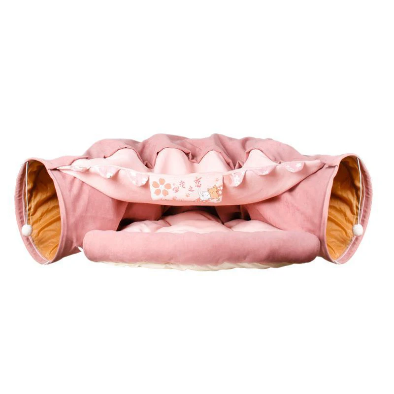 

Wholesale Hot Sale Cheap Warm Short Plush Detachable Foldable Bed Pet Toy U-Shaped Tunnel, Picture