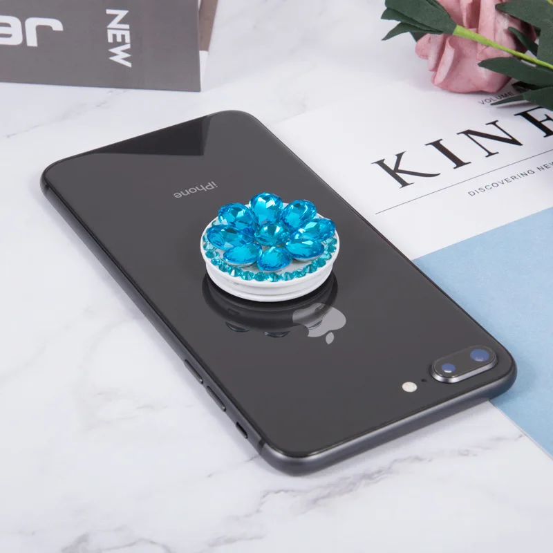 

Phone stand Airbag phone holder DIY glass diamond creative gift flower drill hand clip holder retractable desktop phone holder, Multi choices