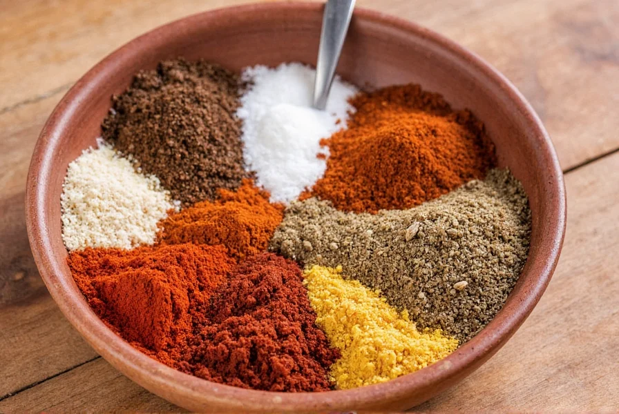 Spice jars labeled with different Moroccan spice blends