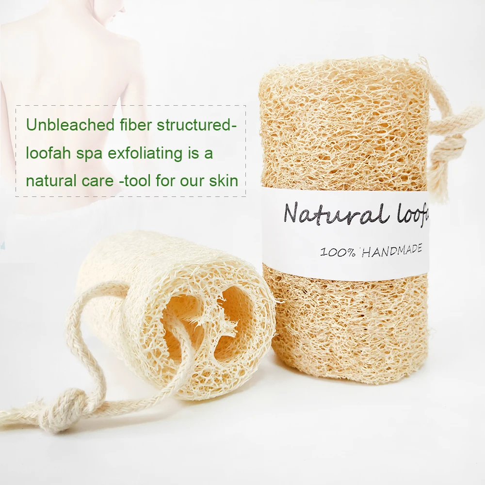

wholesale customized 12.5cm length natural eco-friendly exfoliator bath loofah sponge