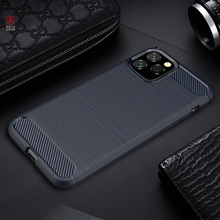 

Carbon Fiber Back Cover Case fit Soft TPU Cell Phone Cases for Phone 12 11 pro max