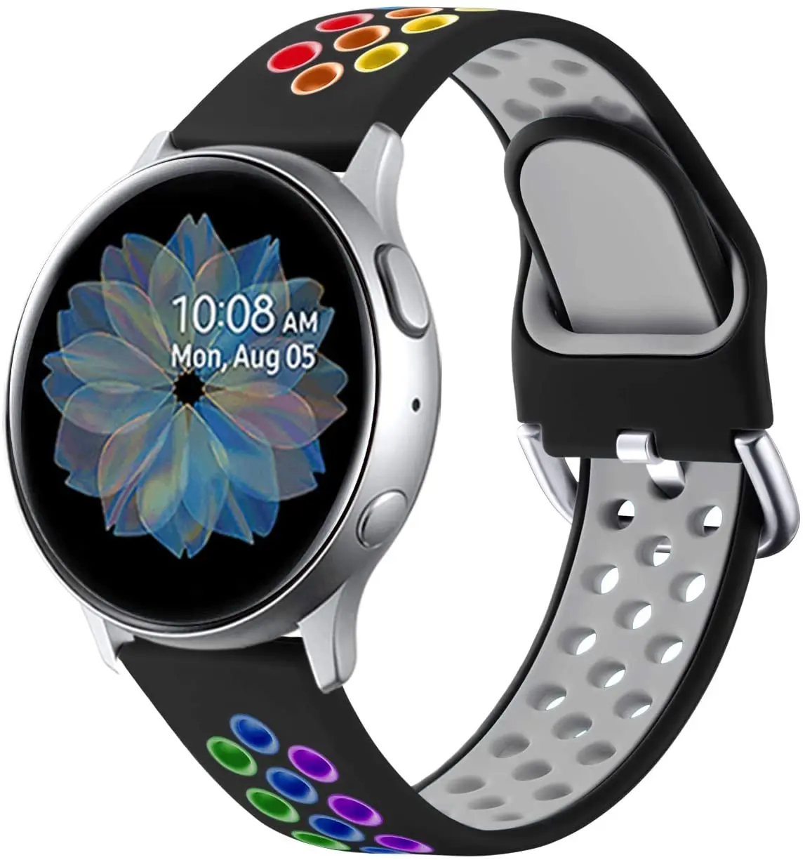 

Rainbow Bands for Samsung Galaxy Watch Active 2 ,22 20mm Soft Silicone Sport Bands Replacement for Gizmo Watch, Optional