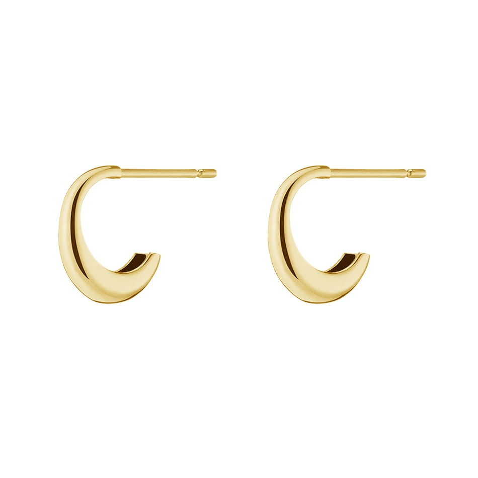 

on sale gold jewelry wholesale 925 sterling silver hoop earrings minimalist 18k gold plated Luna gold huggie earrings