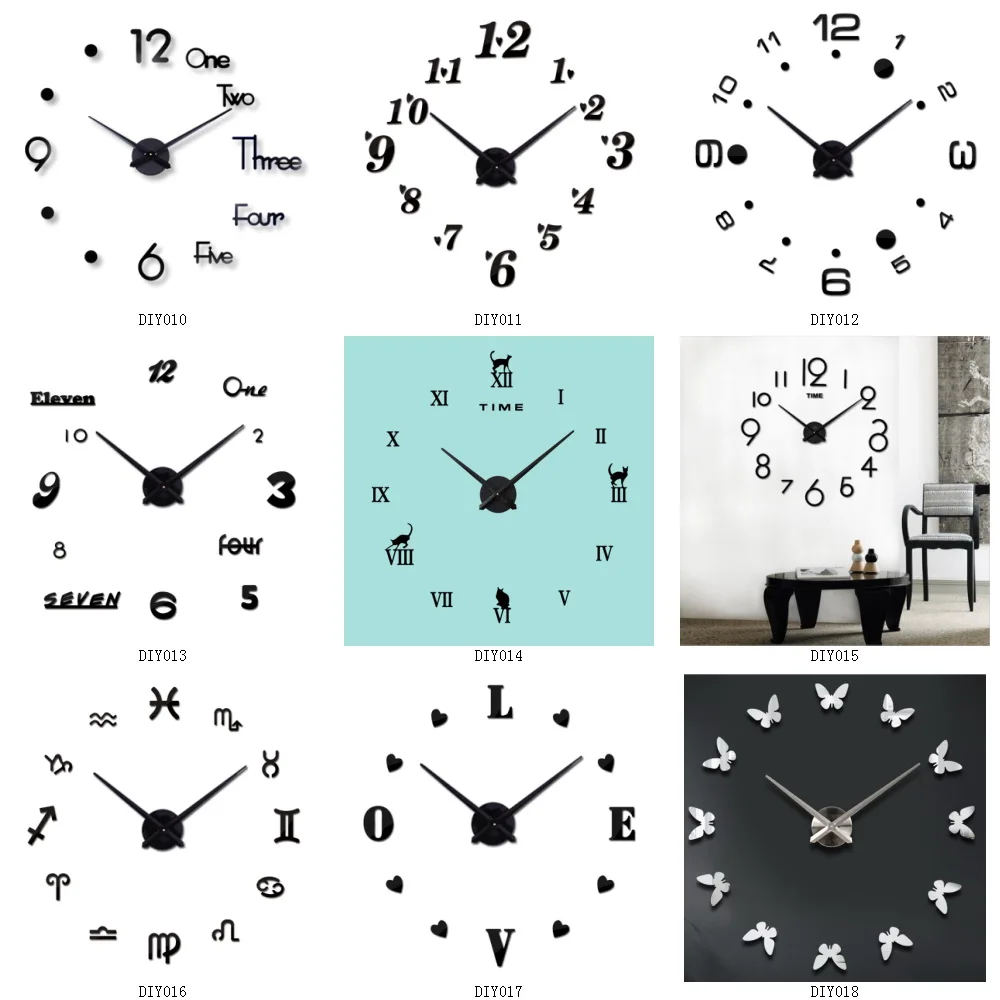 Modern Minimalist Acrylic Decorative Wall Clock For Living Room Diy 3d