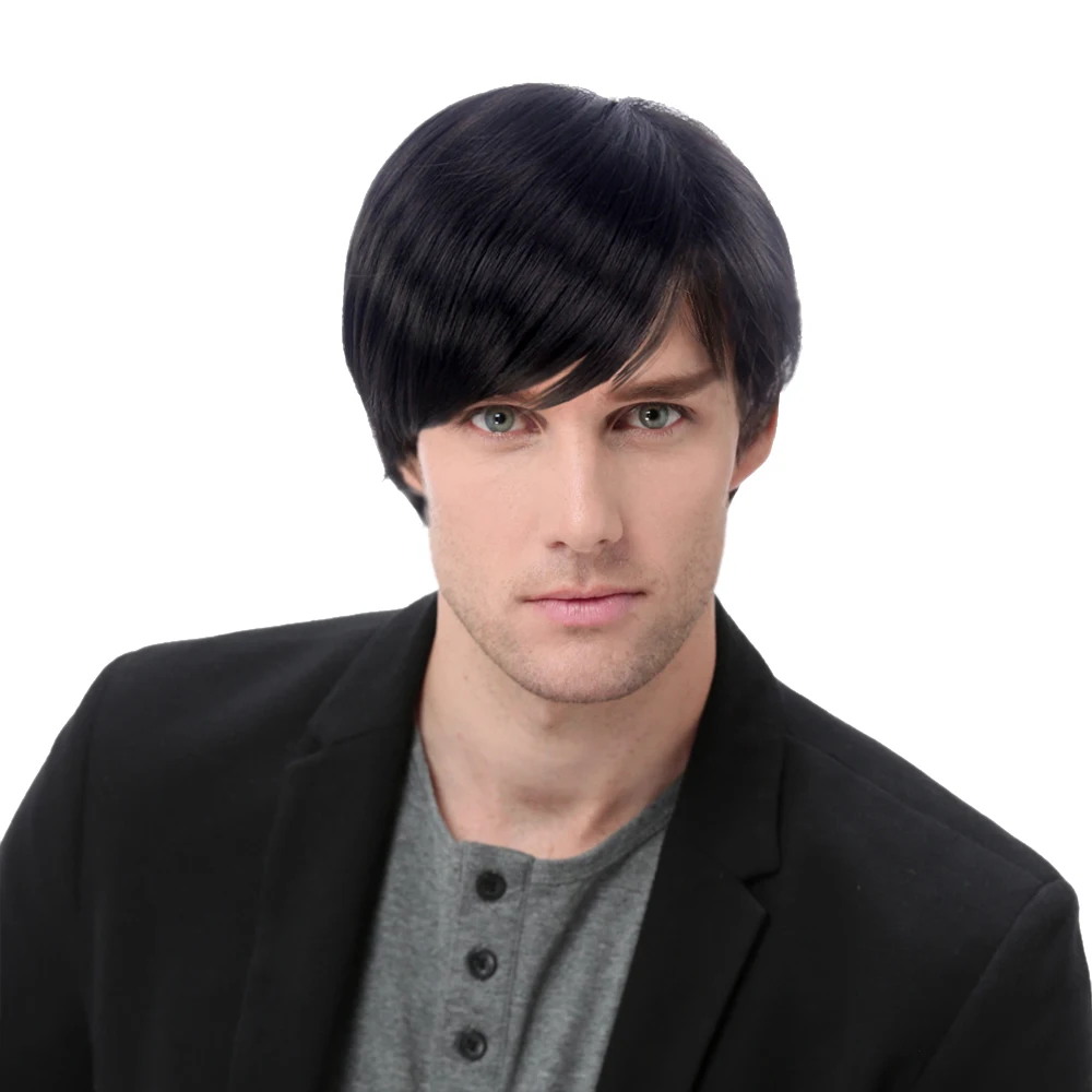 

STfantasy Handsome Synthetic hair Mens Wigs Black Short men wig