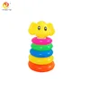 Baby educational toys plastic animal rainbow ring 5 layer rainbow tower duck for sale