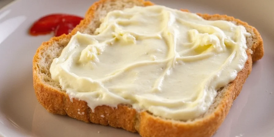 Cream cheese being spread on bread