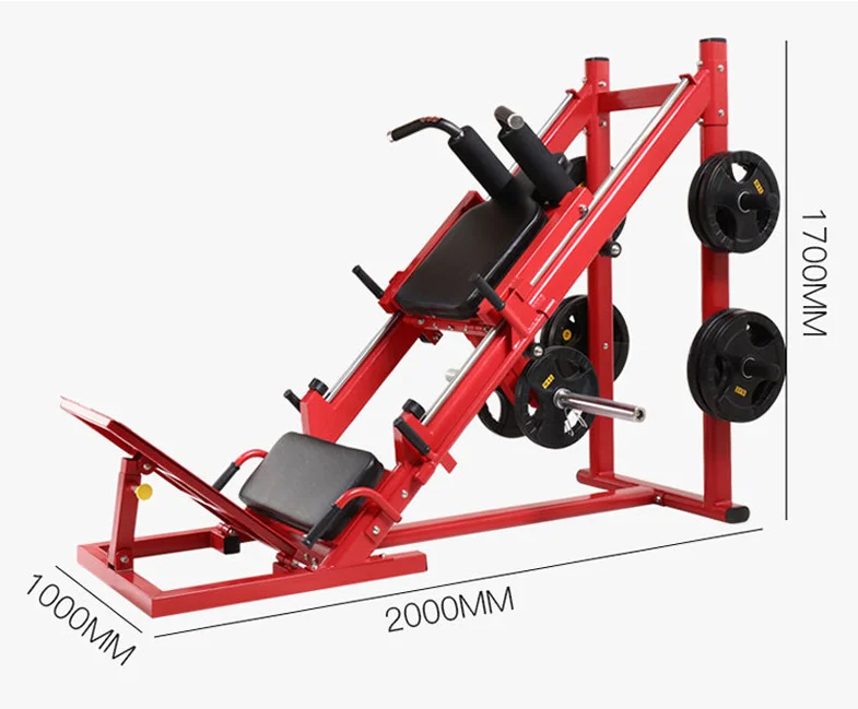 

Leg Press Gym Equipment Vertical Leg Press Hack Squat 45 Degree Leg Press Machine, Red