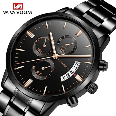

VAVA VOOM VA-214 Luxury Watch Casual Stainless Steel Quartz Wristwatch Date Waterproof Clock Watches Men Wrist Relogio Masculino, According to reality