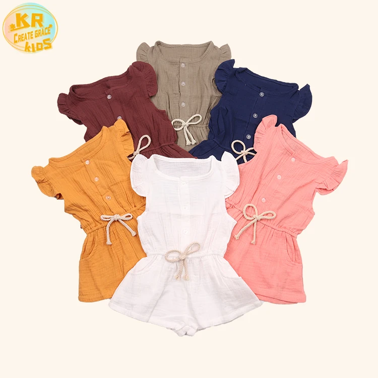 

Baby girls ruffle linen cotton romper cloth Baby Clothes Ruffles Baby Girl Jumpsuit Children Clothes Romper, Baby rompers clothes
