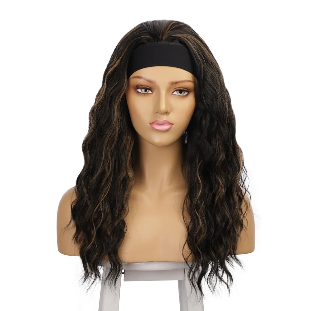 

TANNY Hot Sell AISI European And American Long Curly Big Wave Hair Band Chemical Fiber Synthetic Wig