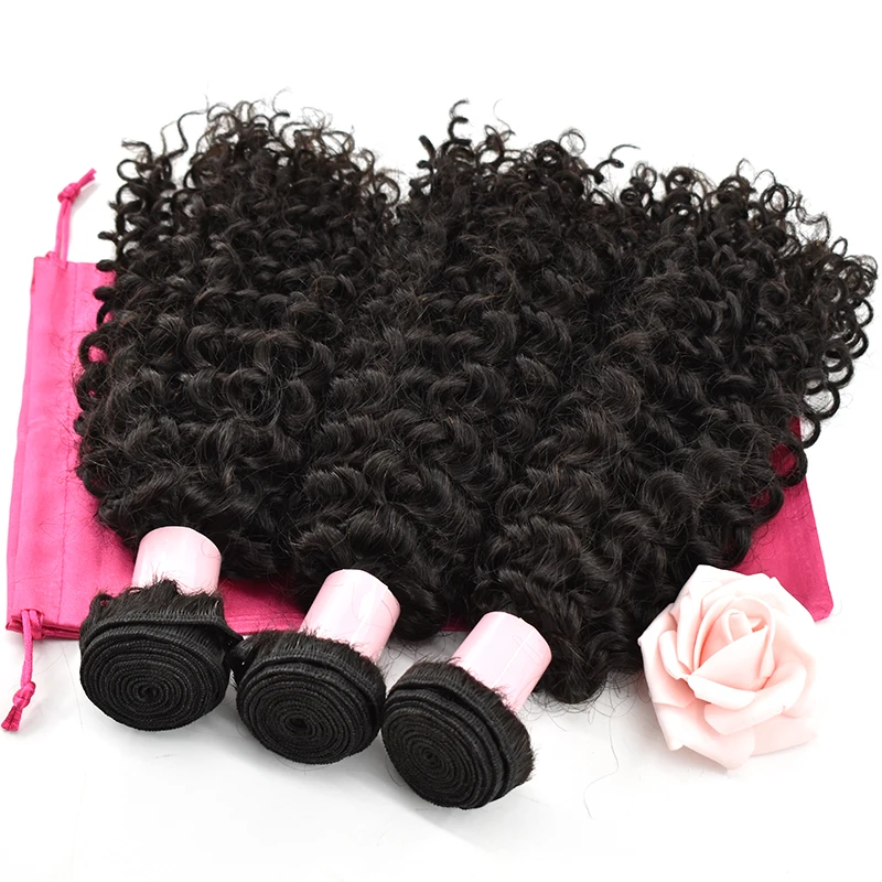 

Raw Cambodian virgin human curly hair no tangle no shedding for black women from one donor can be dyed, Natural colors