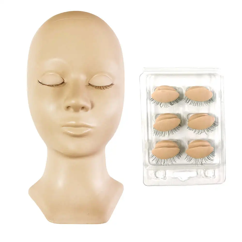 

MP045 3 Colors Mannequin Head Replacement Eyelids Silicone Makeup Practice Cosmetic Model Professional Training Head