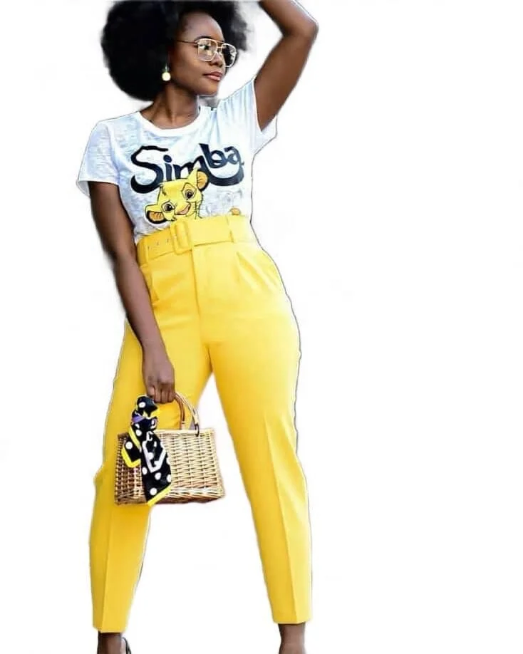 

European and American women's spring and summer high waist casual trousers Slim trousers