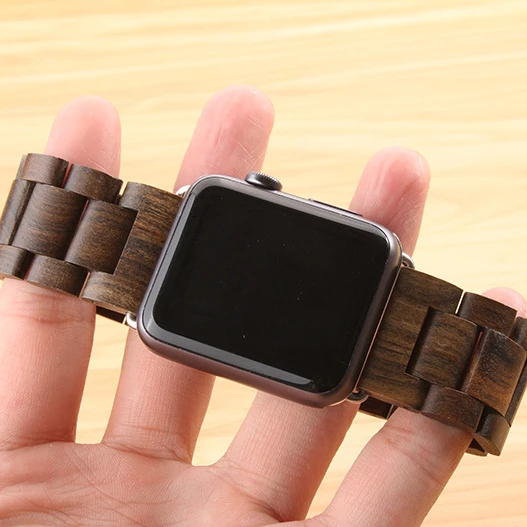 

38/42mm connector wooden watch band magnetic for smart fitness watch