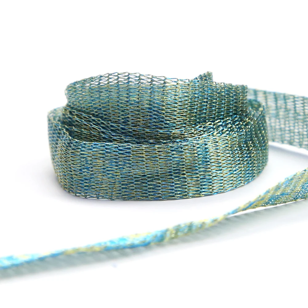 

Hobbyworker Hot Sale 10mm Coloured Ribbon Wire Mesh For DIY Jewelry Making Supplies, Colors customized