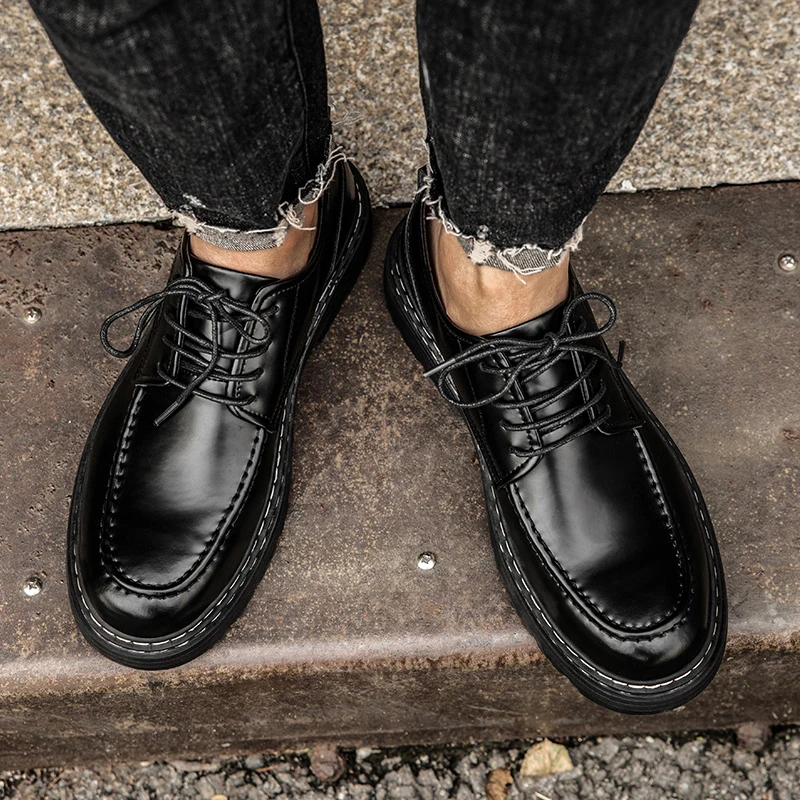

OEM brand hand made safet loafers 2021 office leather shoes for men, Black