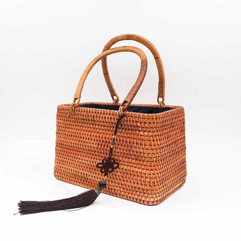 

Brand new Modern beach rattan bags with high quality, Customized color