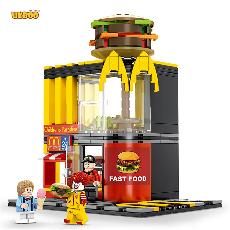 

Sembo Blocks 274PCS Street View Assembled Burger Shop Street Series Construction Kids Toys Scene DIY for Boy Gift