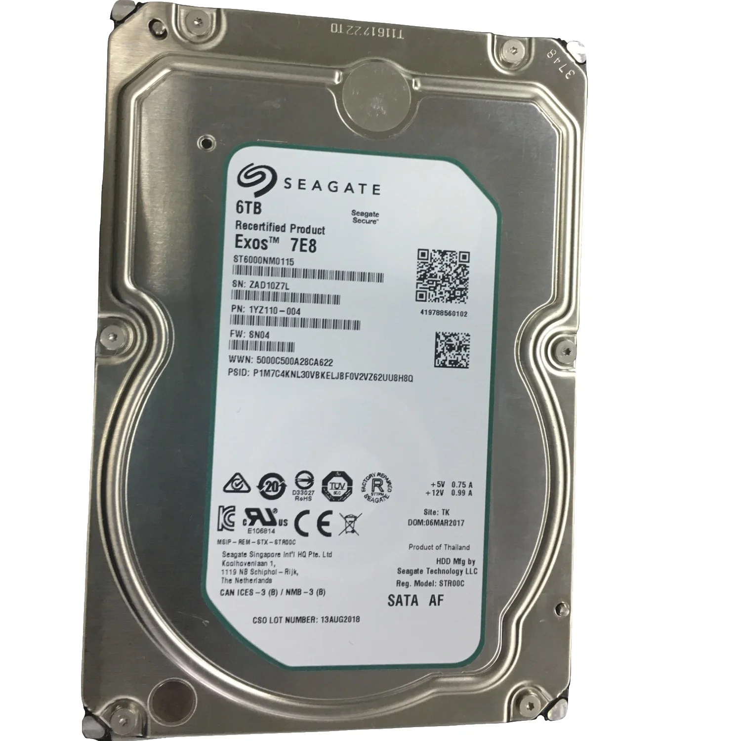 

new hard disk drives ST6000NM0084 ENT Recertified enterprise drive 6tb 7.2K 3.5 6G 4Kn hdd SATA