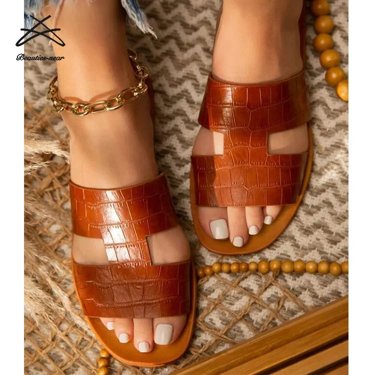 

RTS summer Retro beach slippers for ladies fashion beauty casual cheap ladies flat sandals, Black,brown,pink