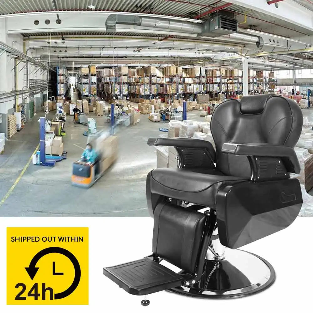 
Free shipping for district 6 area from US within 24hours 2019 Black barber chairs all purpose reclining barber chairs 