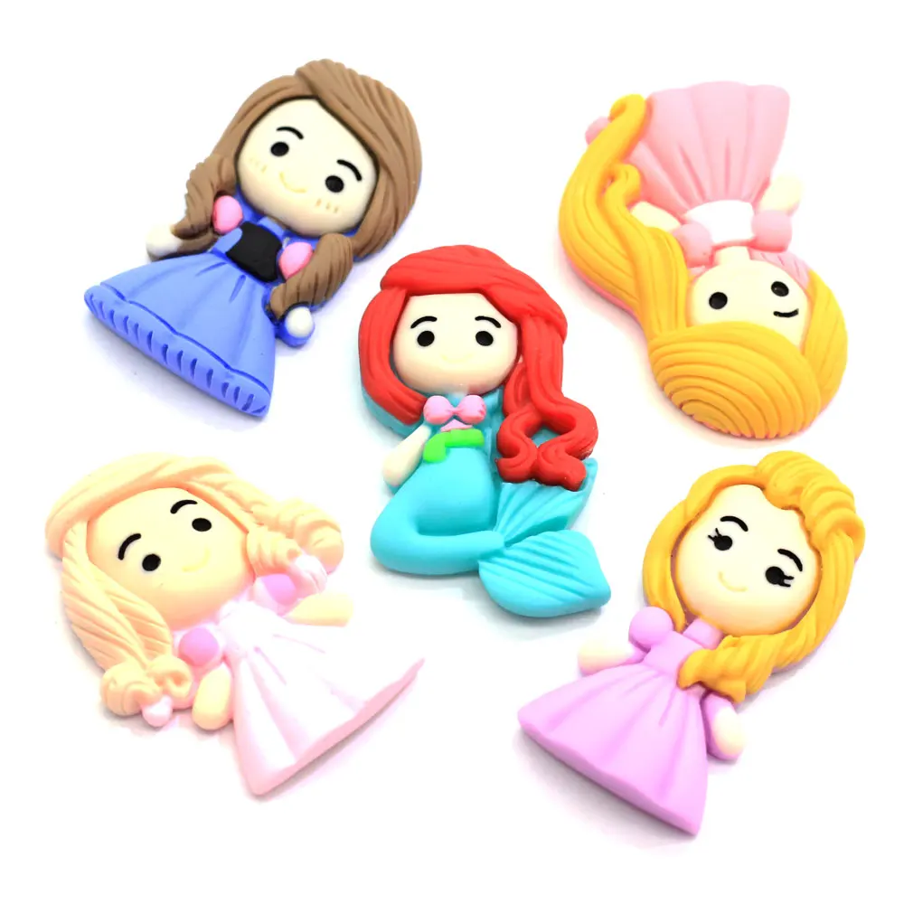

Kawaii Flatback Resin Princess New Arrival Resin Cabochons Accessories Simulated Cartoon Princess Girls For DIY Craft Making