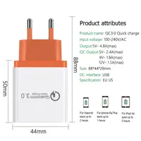 

48W Quick Charger 3.0 USB Charger 3 port for mobile phone QC 3.0 Fast Wall Charger US EU UK Plug