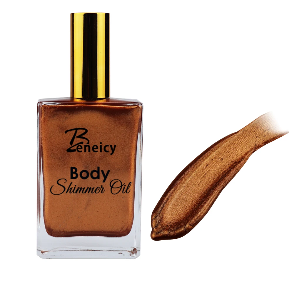 bronze shimmering body oil