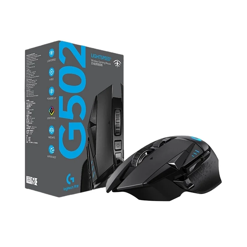 

Logitech G502 LIGHTSPEED Wireless Gaming Mouse Wireless 2.4GHz HERO 16000DPI RGB Suitable for e-sports gamers, Black
