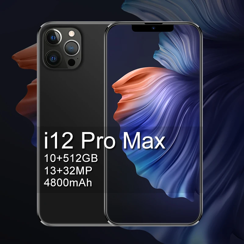 

i12 pro max android 8gb+256gb 13mp+24mp 6.7-Inch 2021 cheap smartphones made in china android cell phone