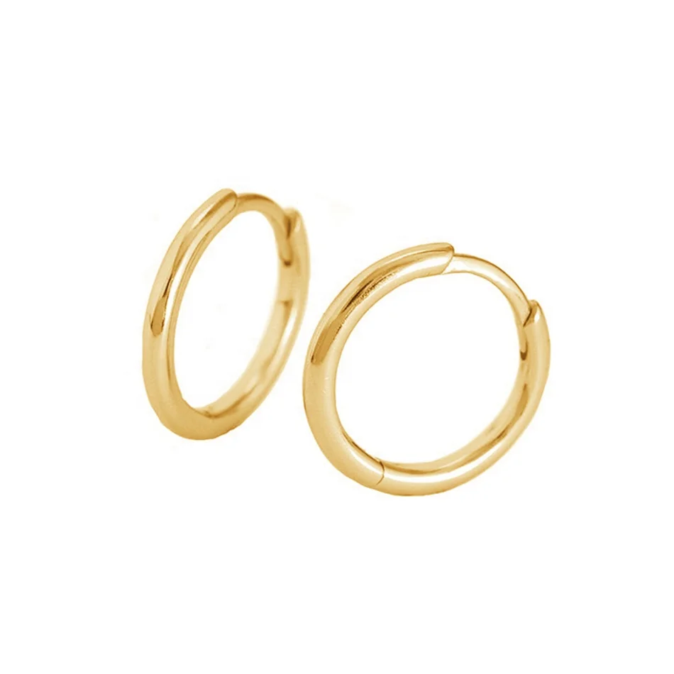 

nagosa 925 sterling silver 18k gold vermeil high polish basic huggie hoop earrings