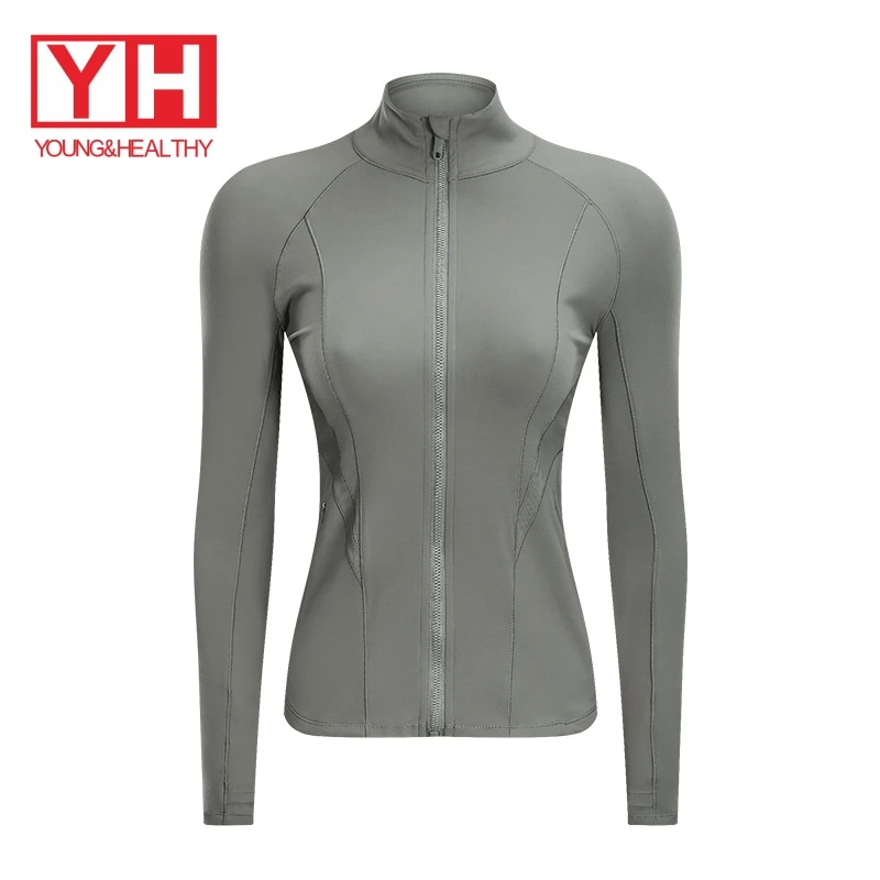 

Hot Sale Fitness Zip Up Hooded Crop Sport Jackets Woman