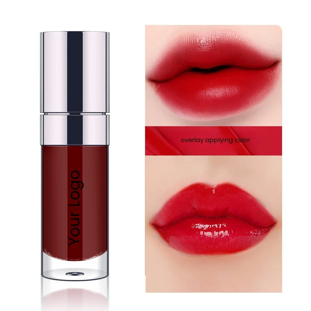 Fat Lip Oil Glaze Hydrating Tinted Lip Gloss Big Brush Head Shiny Transparent Gloss Non-sticky Lipstick Lip Tint