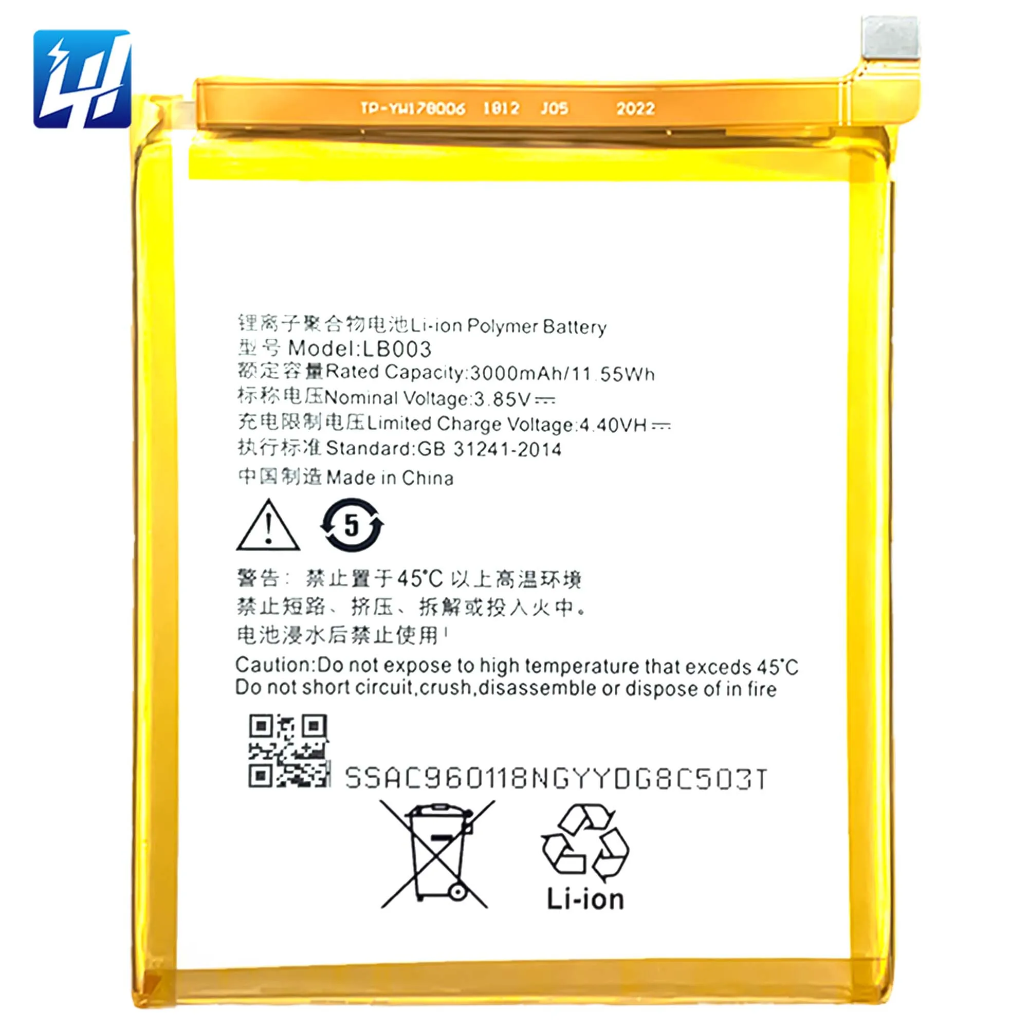 

LB003 K350t Rechargeable Li-Polymer Battery Rechargeable battery For Lenovo K5 2018