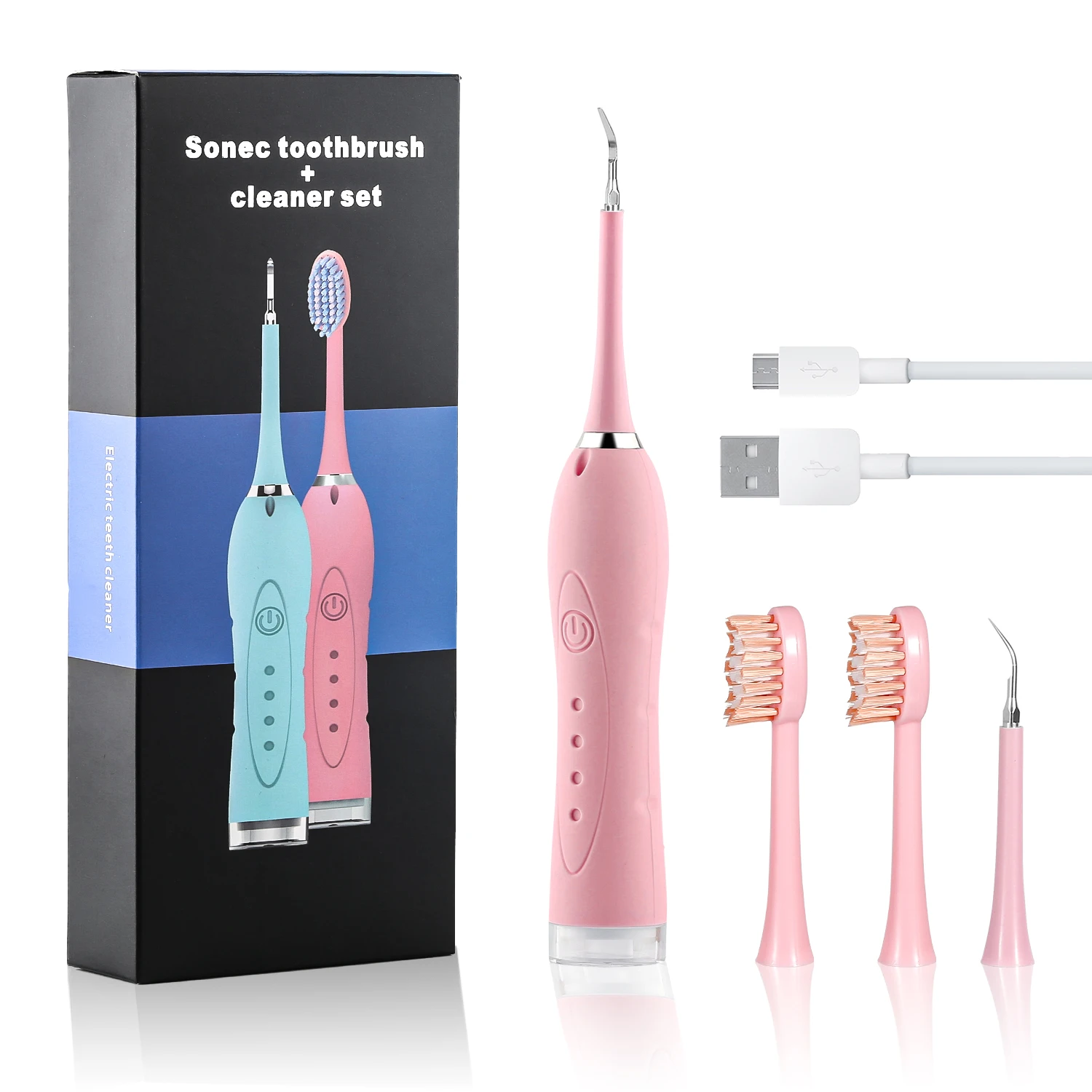 

Wholesale 2 in 1 Sonic Electric Tooth Cleaner Waterproof Toothbrush Upgrade Teeth Dental Calculus Remover with Brush