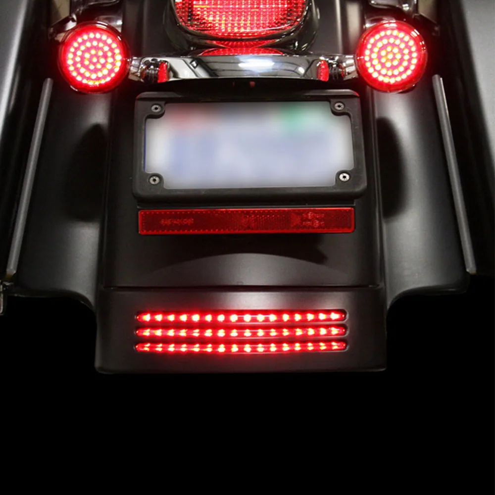 Red Tri-Bar Fender LED Tail Brake Light With Turn Signal Light For Street Glide FLHX FLTRX Touring Motorcycle Models